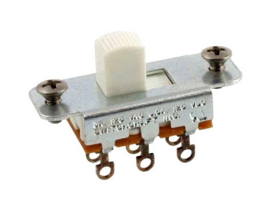 Allparts - EP0260025 - Switchcraft On-On slide switch, white