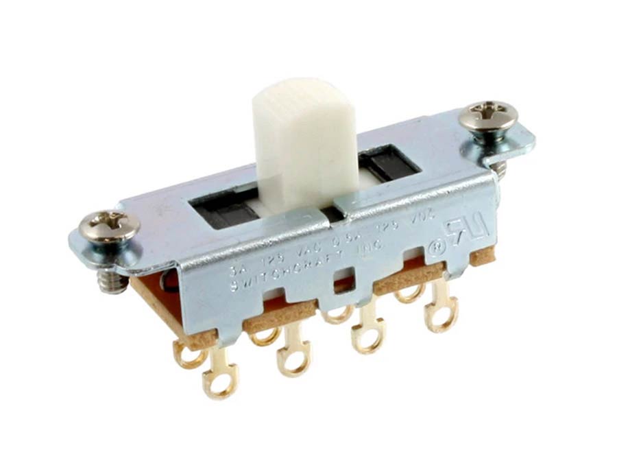 Allparts - EP0261025 - Switchcraft On-Off-On slide switch, white