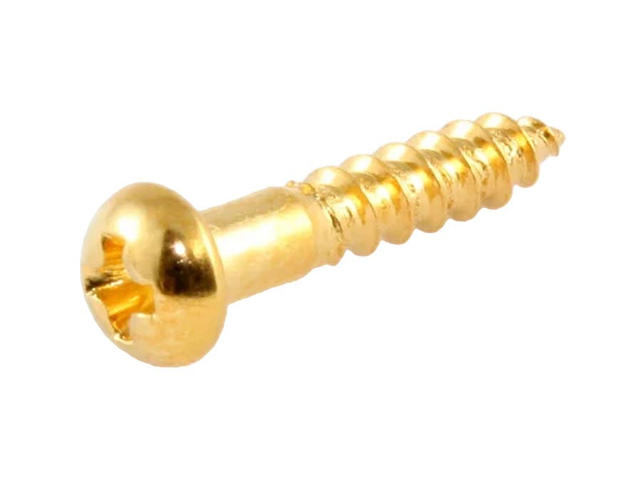 Allparts - GS0006B02 - bulk pack of long machine head screws, gold, 100pcs