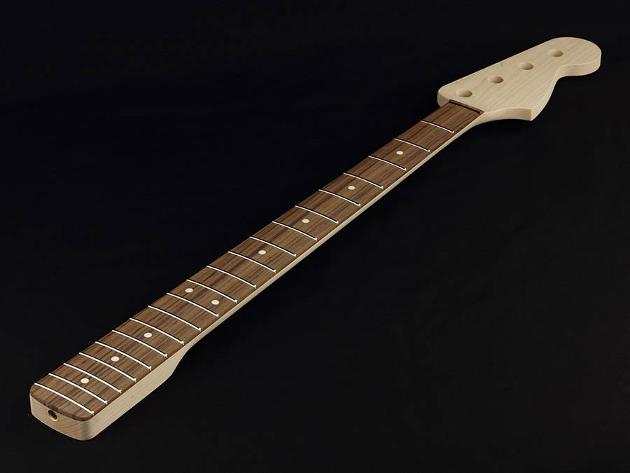 Allparts - JRO - neck for Jazz Bass®, rosewood fretboard, 10" radius, 20 frets, sanded/unfinished