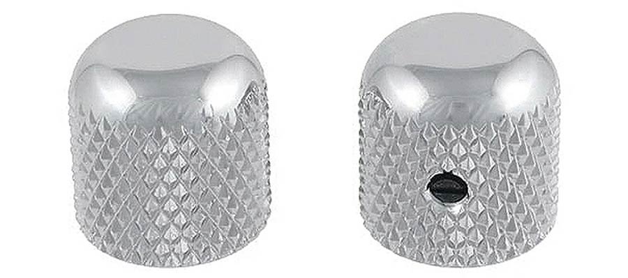 Allparts - MK0110010 - dome knobs, chrome, 2pcs