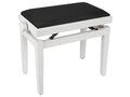 Boston PB1/3020 Piano bench - adjustable seat (55,5x32,5x48-56cm), glossy white with black velvet seat