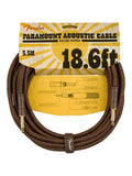 Fender Paramount 18.6ft acoustic instrument cable, brown