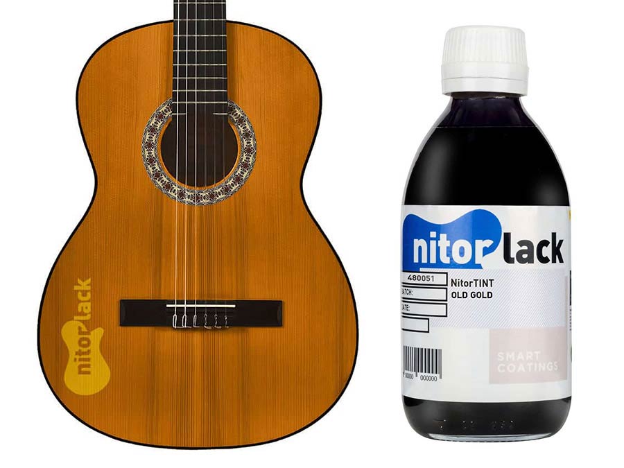 NitorLACK - N421179112C - dye old gold for classical guitar - 250ml bottle