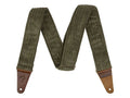 Fender guitar strap, antique olive, polyester corduroy, antique brass hardware