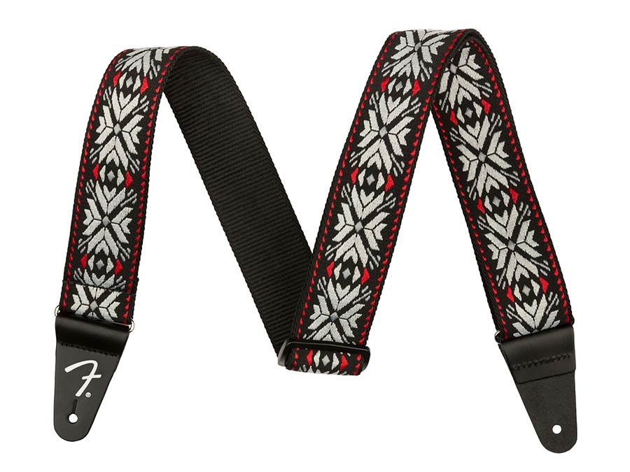 Fender gitaarriem 2 inch, Pasadena woven – red snowflake