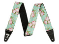Fender gitaarriem 2 inch, Floral polyester twill fabric – surf green