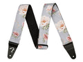 Fender gitaarriem 2 inch, Floral polyester twill fabric – grijs
