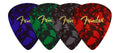 Fender pick shaped coasters, multi-coloured with logo, 4 pcs,