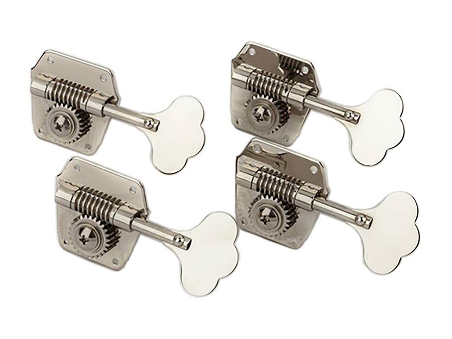Fender Pure Vintage bass machine heads, vintage reverse wind, nickel, set of 4