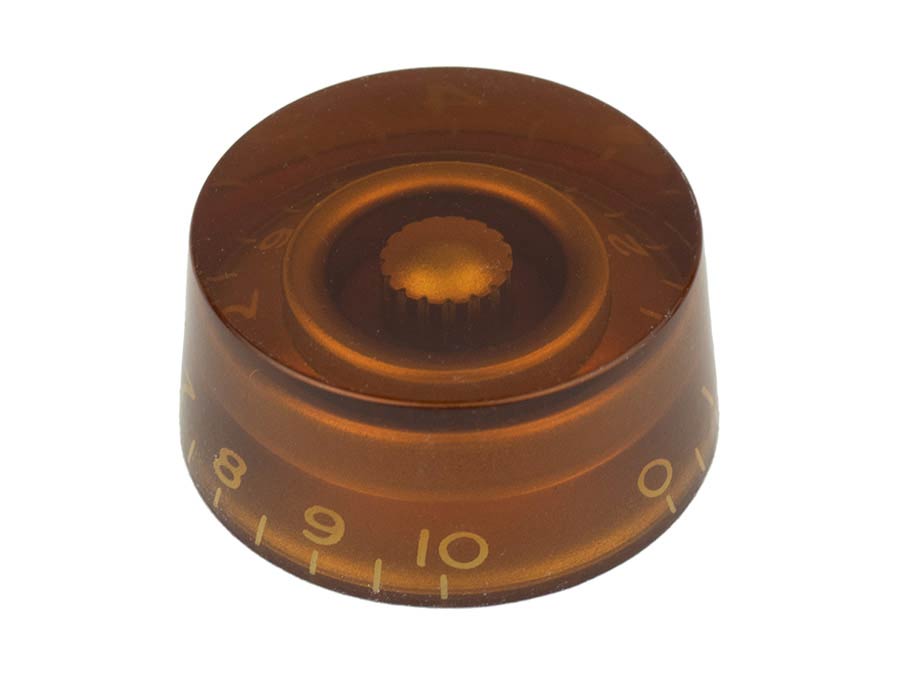 Boston KA-110-IM Speed knob, transparent amber, fits 24 fine (CTS) and 18 coarse knurl (Alpha), m.i. Japan