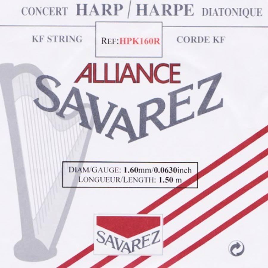 Savarez: Small Or Concert Harp String, Plain Kf, 1,60mm, Length: 1,50 Meter, Red
