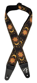 Fender American Vintage II woven guitar strap, sun & moon design, three-tone sunburst