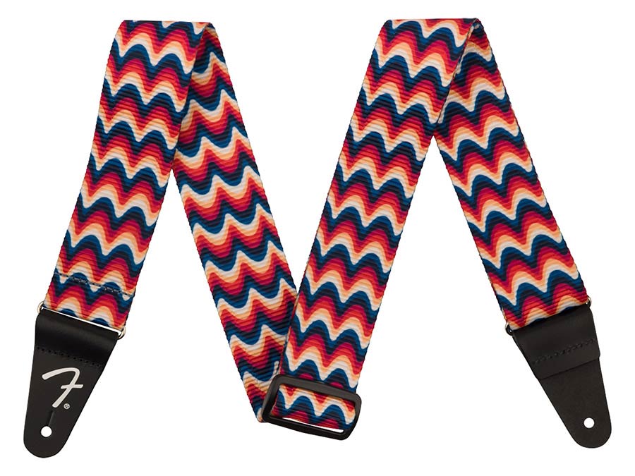 Fender Retro ribbed poly guitar strap, ripple design