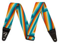 Fender Retro ribbed poly guitar strap, rainbow design