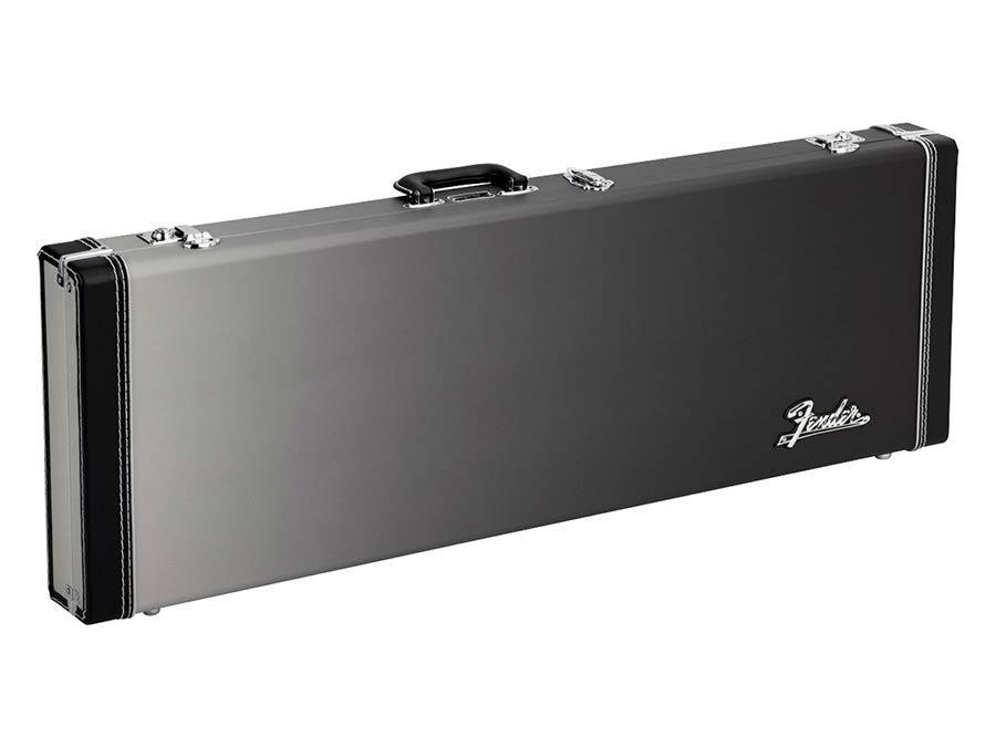 Fender Ombré guitar case for Strat/Tele, Silver Smoke gradient colour, matching plush interior