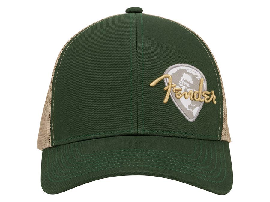 Fender globe pick patch hat, green khaki