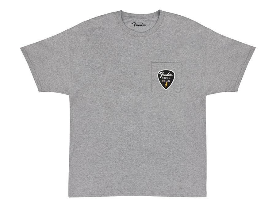 Fender pick patch pocket t-shirt, athletic grey, XXL