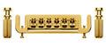 Boston B-175-G Brug-staartstuk, G-model, with studs, goud