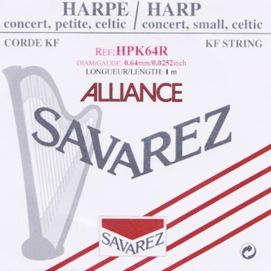 Savarez: Small Or Concert Harp String, Plain Kf, 0,64mm, Length: 1 Meter, Black