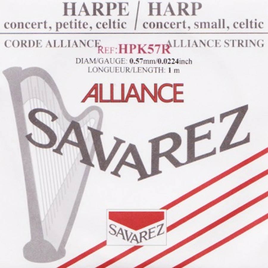 Savarez: Small Or Concert Harp String Plain Kf, 0,57mm, Length: 1 Meter, Red