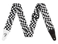 Fender wavy checkerboard polyester strap, black/white