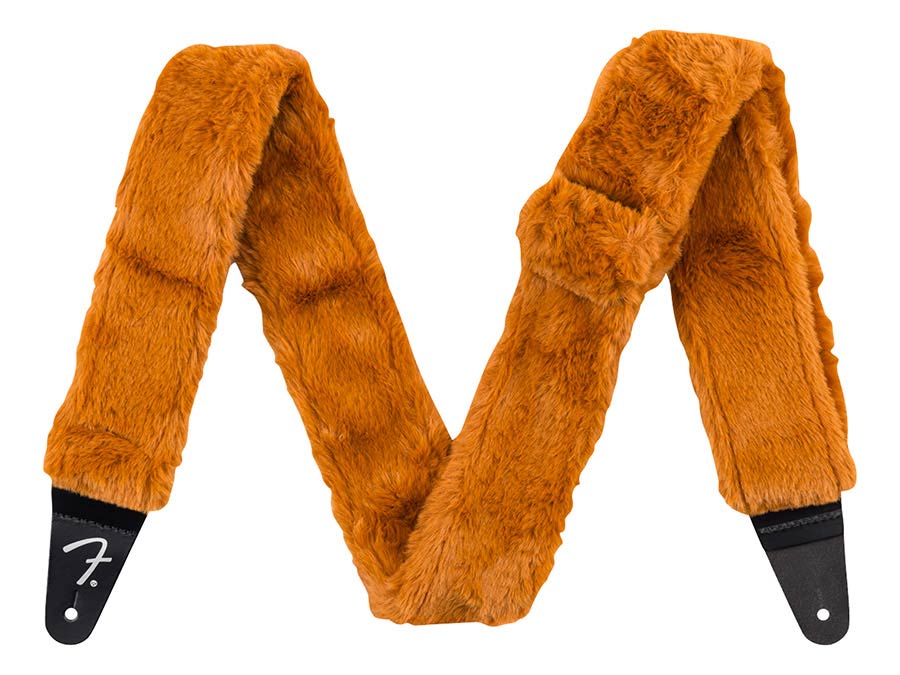 Fender Poodle plush guitar strap, rust