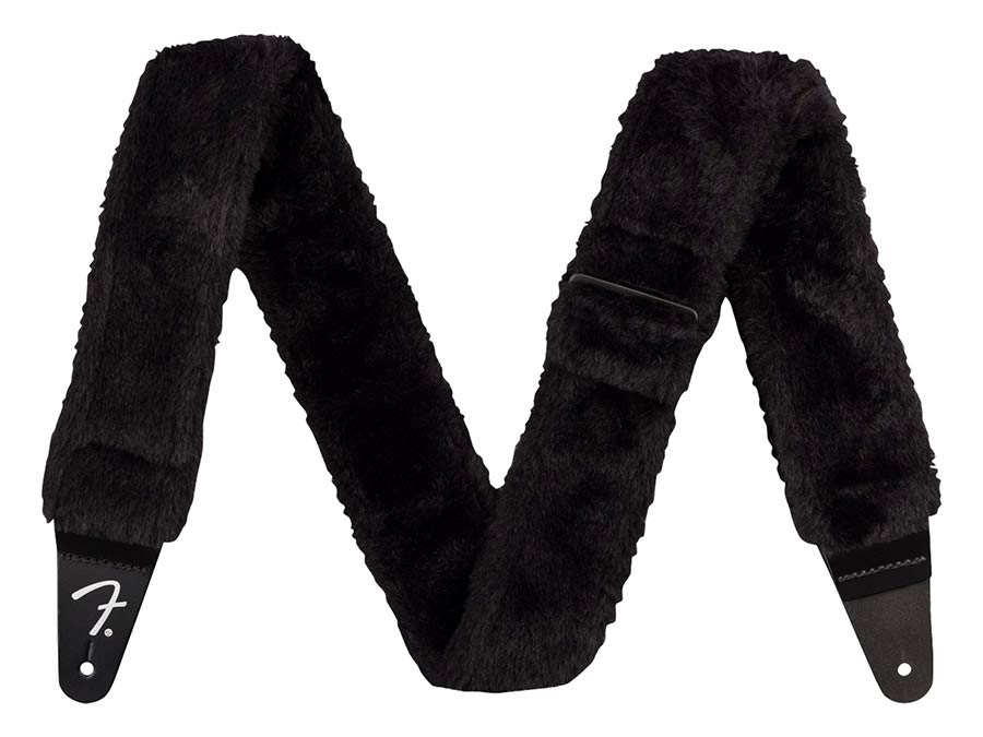 Fender Poodle plush guitar strap, black