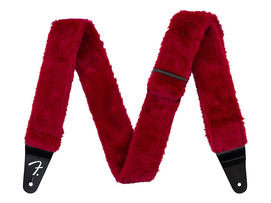 Fender Poodle plush guitar strap, red