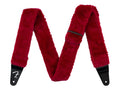 Fender Poodle plush guitar strap, red
