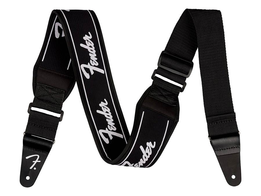 Fender Swell neoprene logo guitar strap, running logo, 2.5"