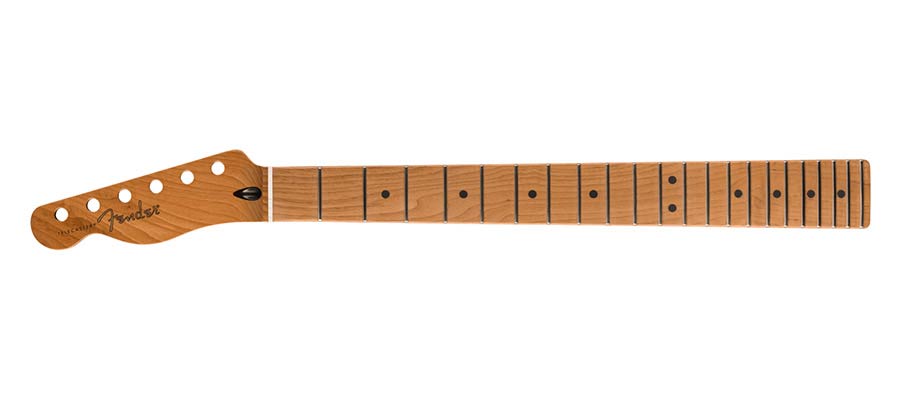 Fender satin roasted maple Telecaster lefthanded neck, 22 jumbo frets, 12" radius, maple, flat oval shape