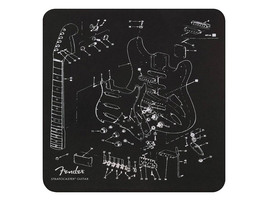 Fender mousepad, exploded Strat
