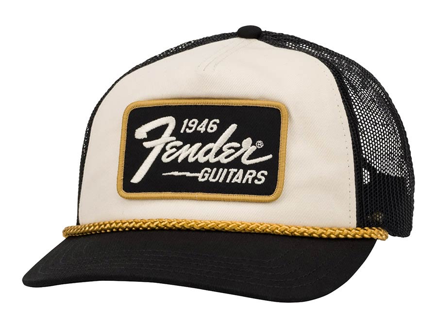 Fender 1946 gold braid hat, cream/black