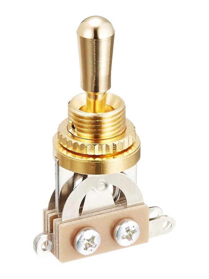 Boston SW-20-GP2 Toggle switch 3-way, made in Japan, gold plated hardware and parts, nickel contacts