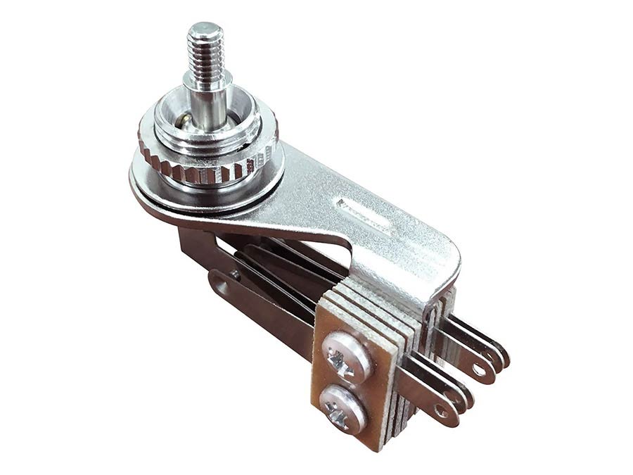 Boston SW-75-RA Angled toggle switch 3-way, for 3-pickup guitars, made in Japan, nickel contacts, no switch tip