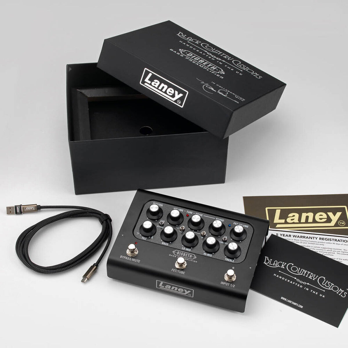 Laney Black Country Custom DIGBETH, Bass Pre Amplifier Pedal, Nathan EAST Signature
