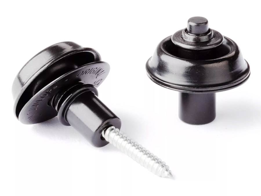 Dunlop: Strap Lock System With Screws, Flush Mounted, Black