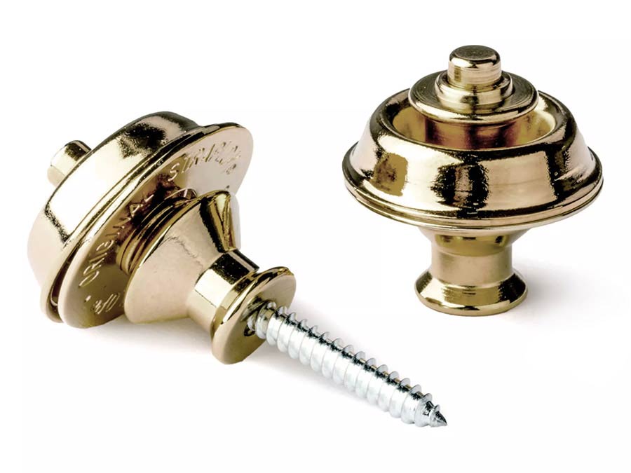 Dunlop: Strap Lock System With Screws, Dual, Brass