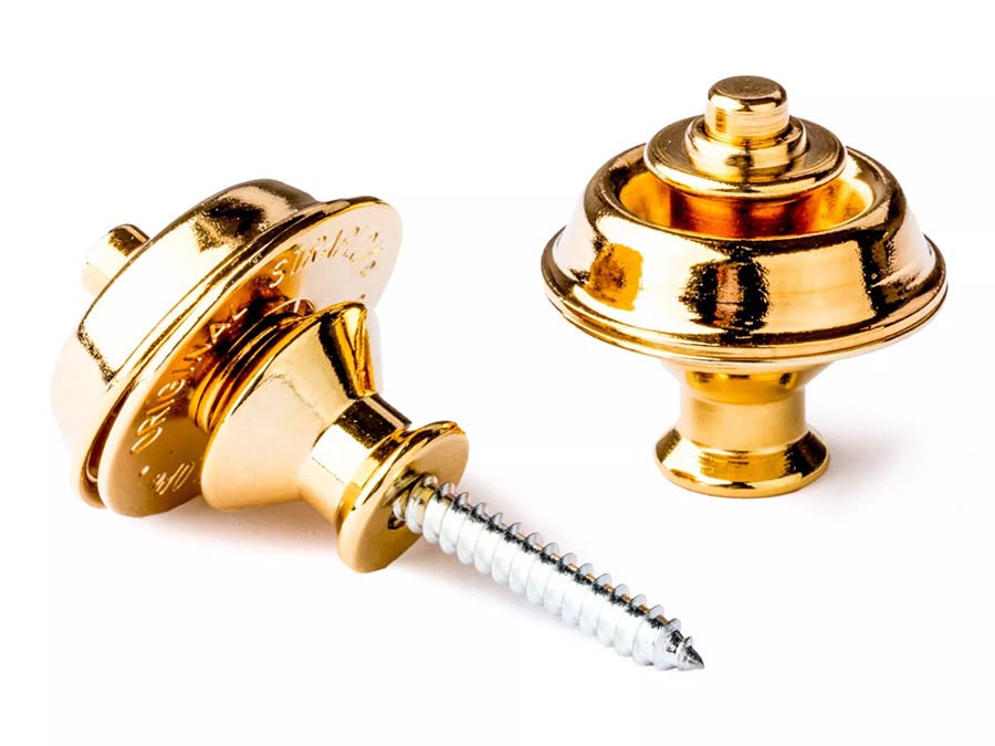 Dunlop: Strap Lock System With Screws, Dual, Gold