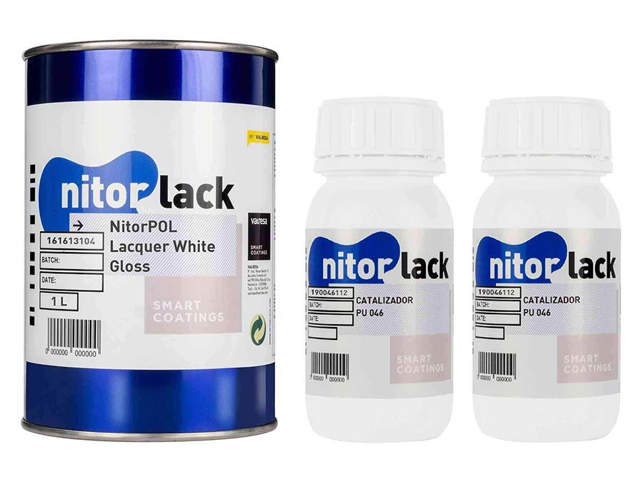 NitorLACK - N161613104 - polyurethane lacquer, white gloss - 1000ml can + 500ml hardener