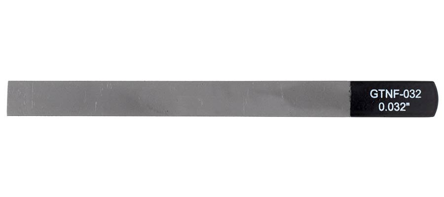 Boston GTNF-032 Gauged nut slotting file 0.032" (0.80mm) 150x12mm, 65Mn carbon steel HRC 35-55 hardness