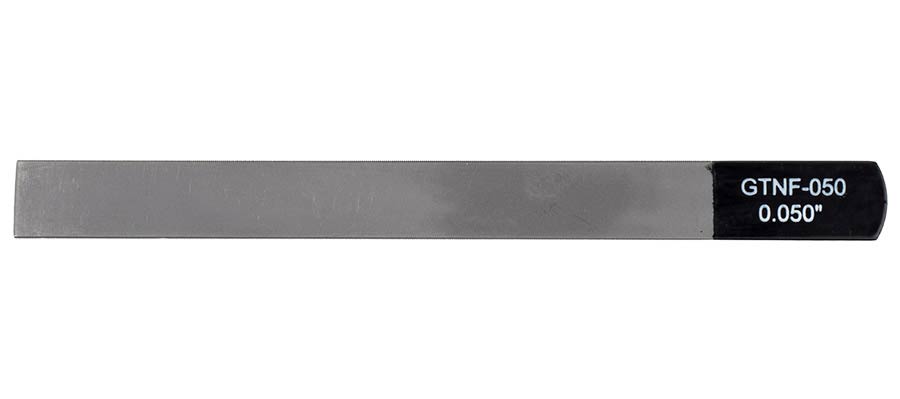 Boston GTNF-050 Gauged nut slotting file 0.050" (1.25mm) 150x12mm, 65Mn carbon steel HRC 35-55 hardness