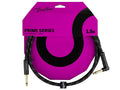 Boston GCRB-15A Woven jacket instrument cable jack-angled jack, 1.5 meter, black tweed
