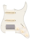 Fender pre-wired Strat pickguard, quadra tap/ultra noiseless HSS, 11 hole, parchment