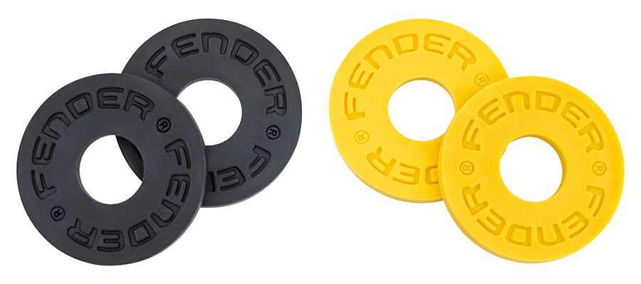 Fender strap blocks Third Man Records, 2 x black and 2 x yellow