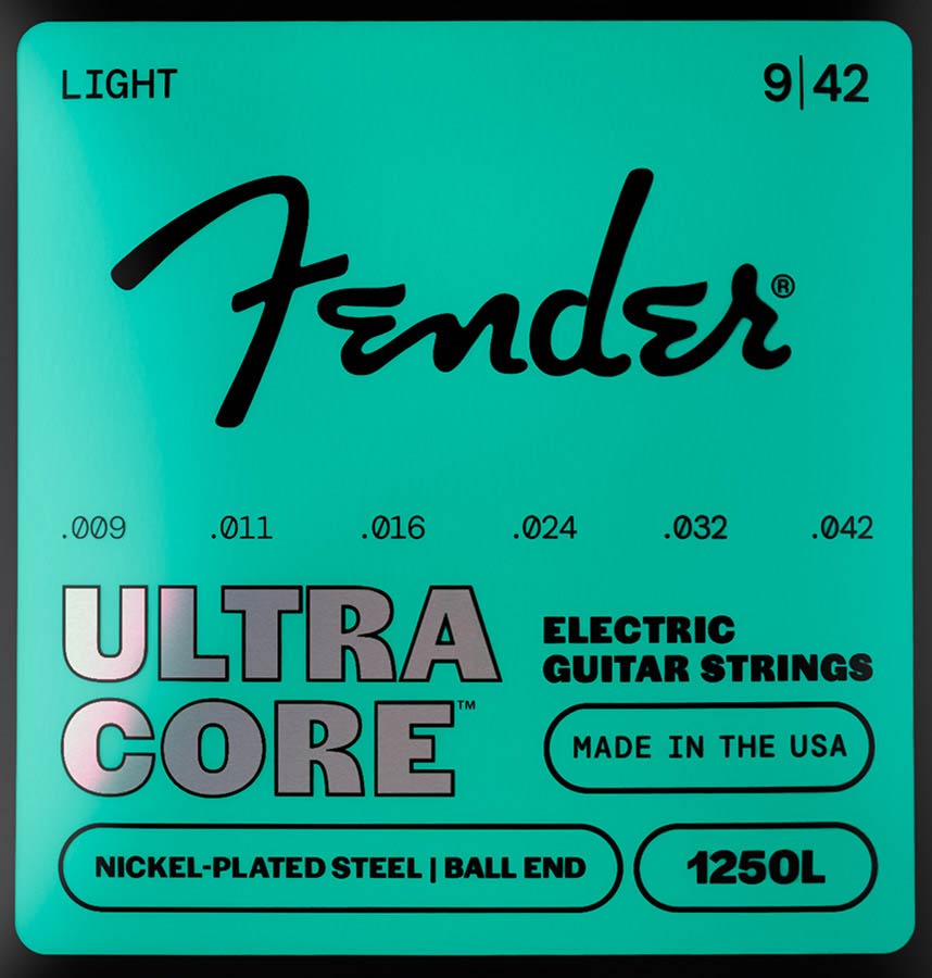 Fender string set electric, nickel plated steel, ball end, 9-42