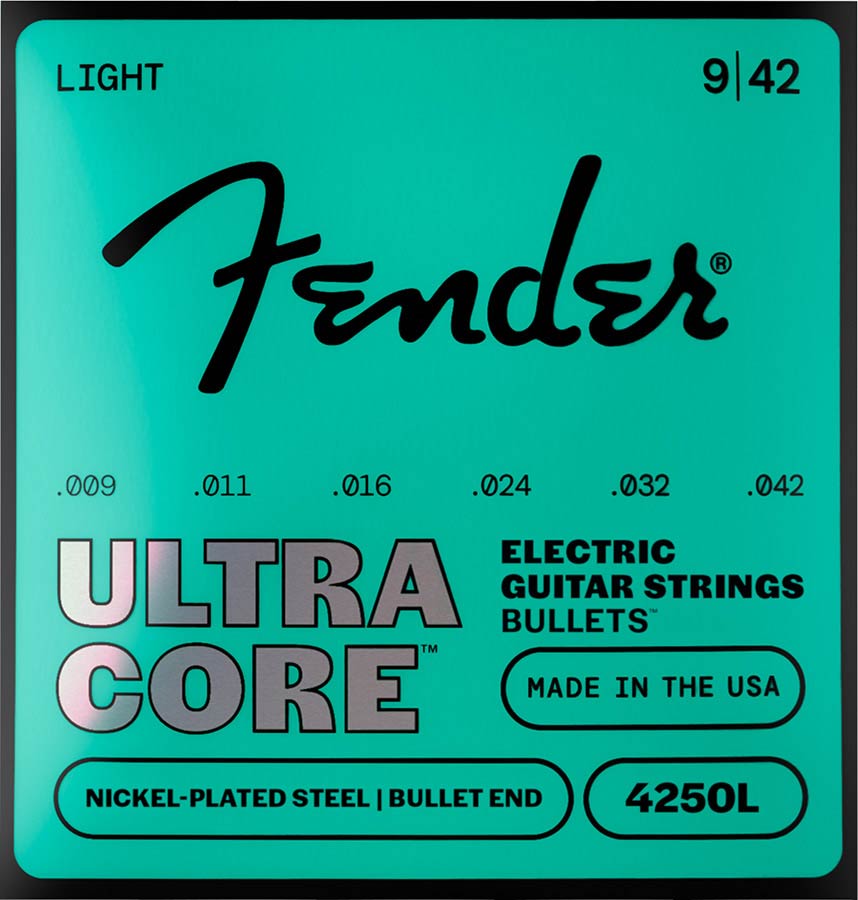 Fender string set electric, nickel plated steel, bullet end, 9-42