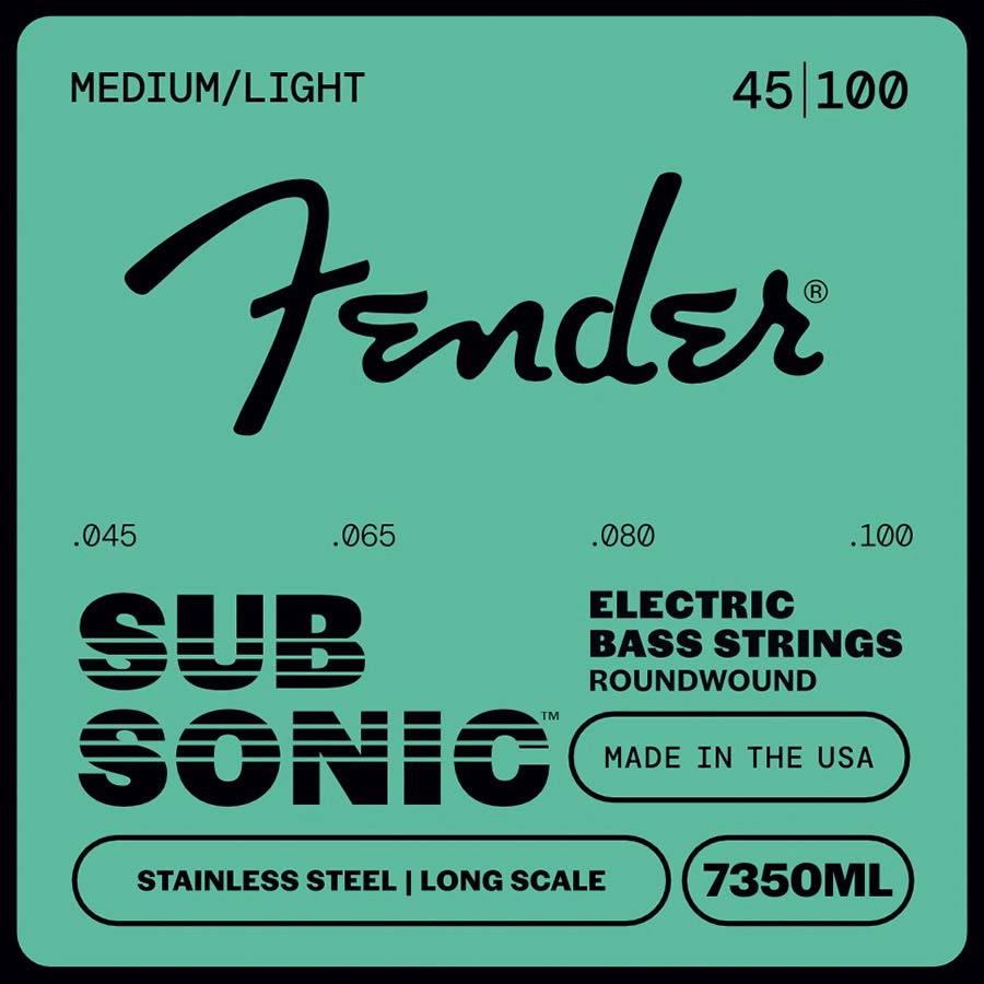 Fender string set electric bass, stainless steel roundwound, long scale, 45-100