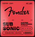 Fender string set electric bass, stainless steel flatwound, 45-105